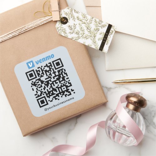 Venmo QR Code Payment Scan to Pay Soft Navy Square Sticker