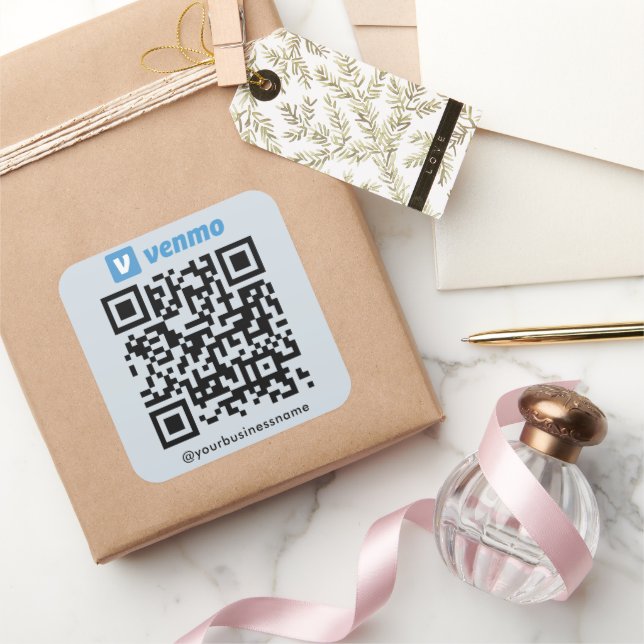 Venmo QR Code Payment Scan to Pay Soft Navy Square Sticker (Gifting)