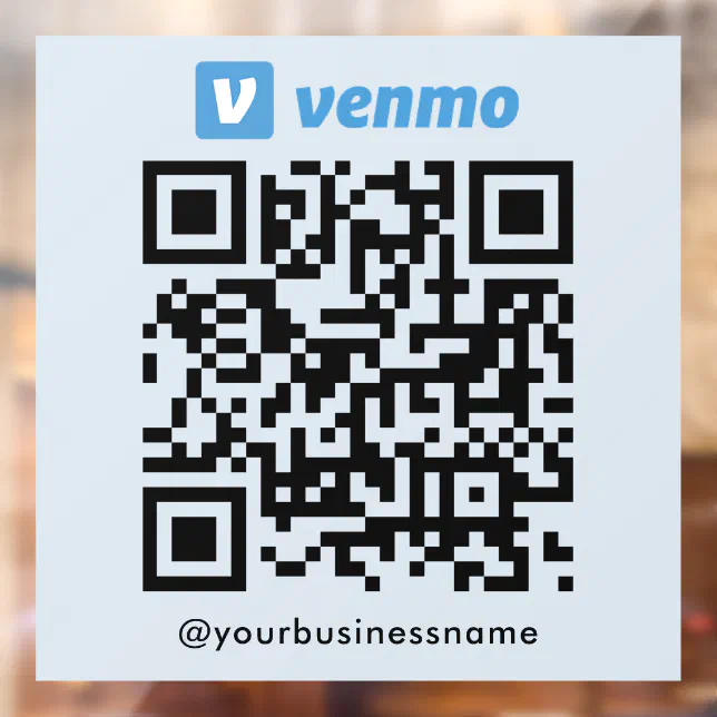 Venmo Qr Example Venmo QR Code Payment Scan to Pay Soft Navy Window Cling | Zazzle