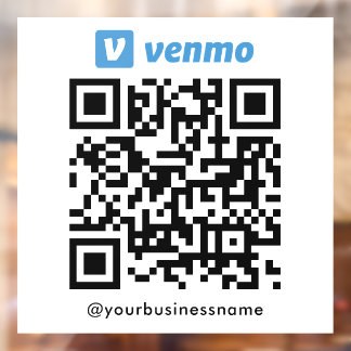 Venmo QR Code Payment Scan to Pay White Window Cling