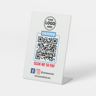 Venmo QR Code Payment | Wight Scan to Pay Business Pedestal Sign