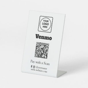 Venmo QR Code Scan to Pay Custom Business Logo Pedestal Sign