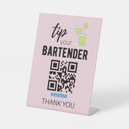 Venmo QR Code Sign for Bartenders