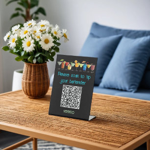 Venmo QR Code Tip Sign  