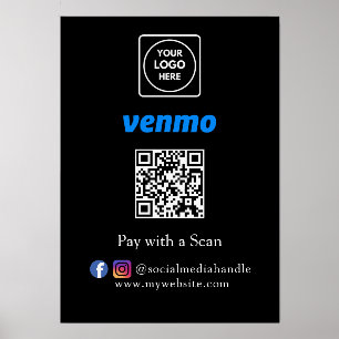 Venmo QR Payment Sign display holder