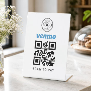 Venmo Scan to Pay Tabletop Display Pedestal Sign