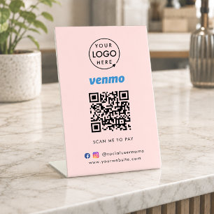 Venmo Tabletop Sign QR Code Payment Counter Sign