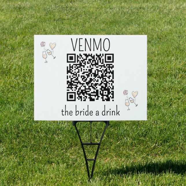 VENMO the Bride a Drink Bachelorette Party Custom Sign (Insitu)