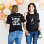 Venmo The Bride A Drink QR Code Champagne Toast  T-Shirt<br><div class="desc">Raise a glass and celebrate in style with our "Venmo The Bride A Drink" QR Code Bubbly Champagne Toast Bridal Shower T-Shirt. This fun and trendy shirt features a custom QR code, making it easy for guests to send the bride a drink right from their phones. The bubbly champagne toast...</div>