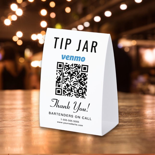 Venmo Tip Jar QR Business Paper Table Tent (Creator Uploaded)