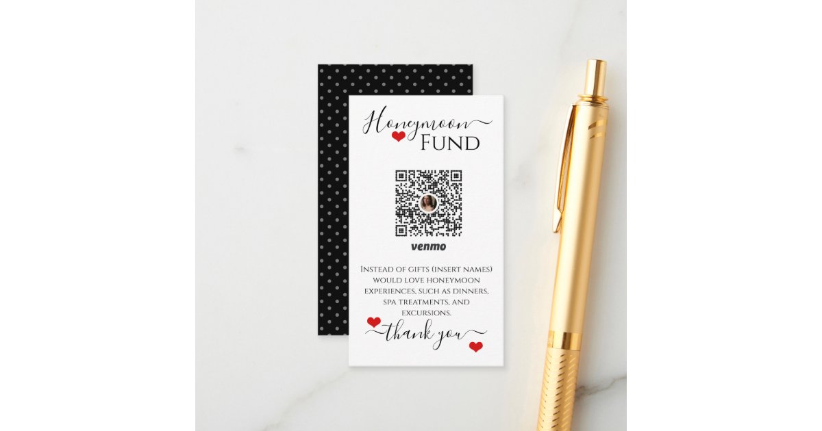 Venmo Wedding Registry Honeymoon Enclosure Card Zazzle