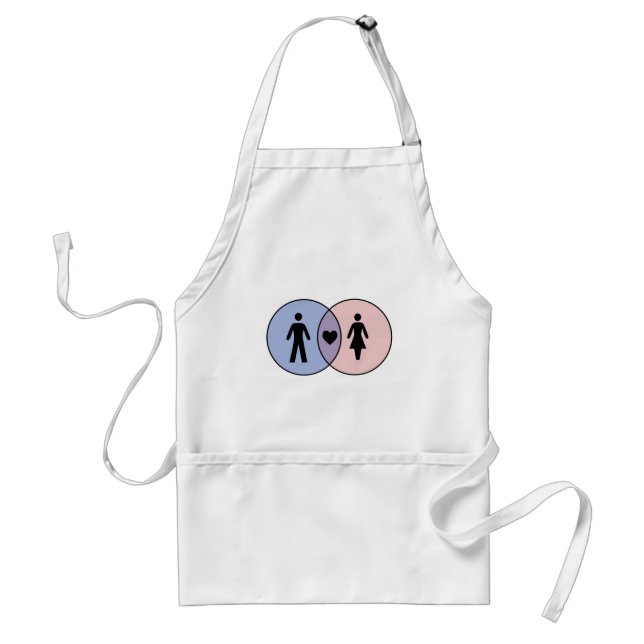 Venn Diagram Boy + Girl Adult Apron (Front)