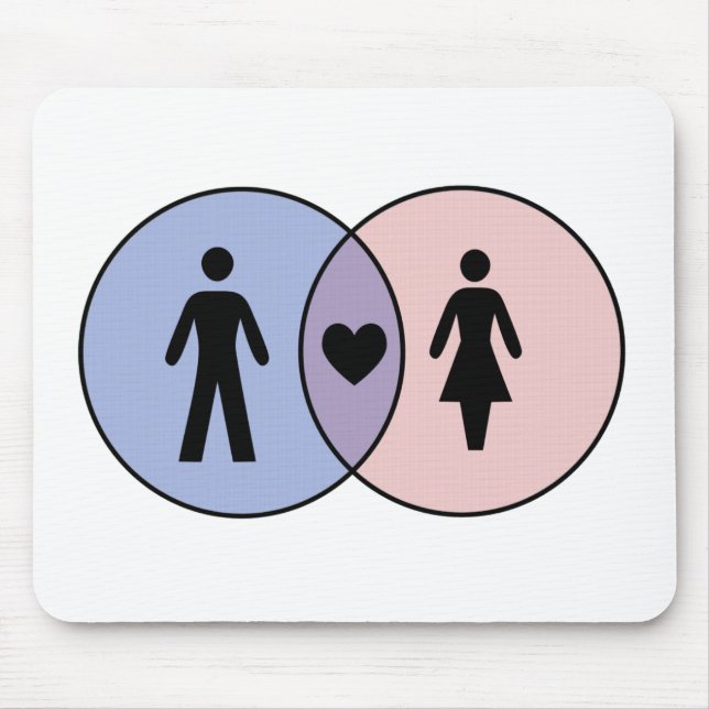Venn Diagram Boy + Girl Mouse Pad (Front)