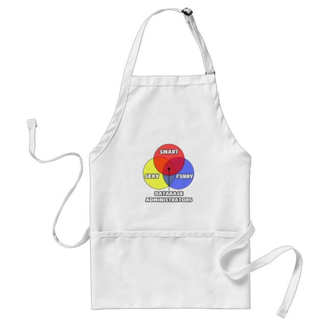Venn Diagram .. Database Administrators Adult Apron (Front)