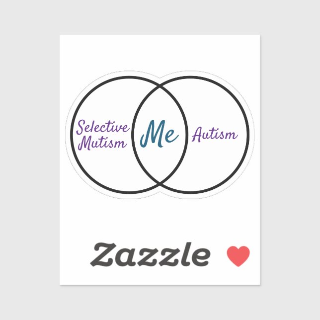 Venn diagram double diagnosis Vinyl Sticker (Sheet)