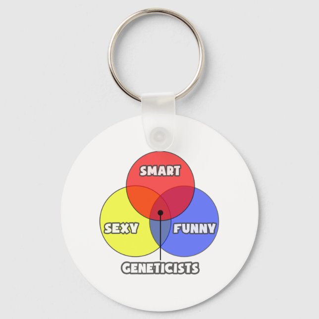 Venn Diagram .. Geneticists Keychain (Front)