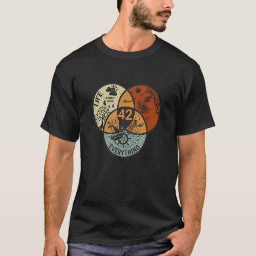 Venn Diagram Life The Universe And Everything  42  T_Shirt