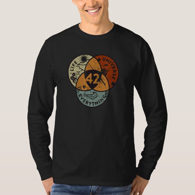 Venn Diagram Life The Universe And Everything  42  T-Shirt (Front)