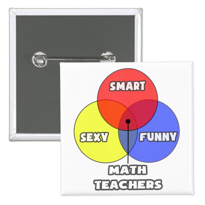 Venn Diagram  Math Teachers Pinback Button