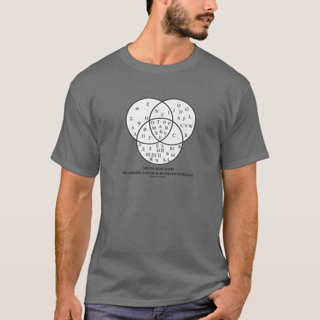 Venn Diagram Of Greek, Latin T-Shirt (Front)