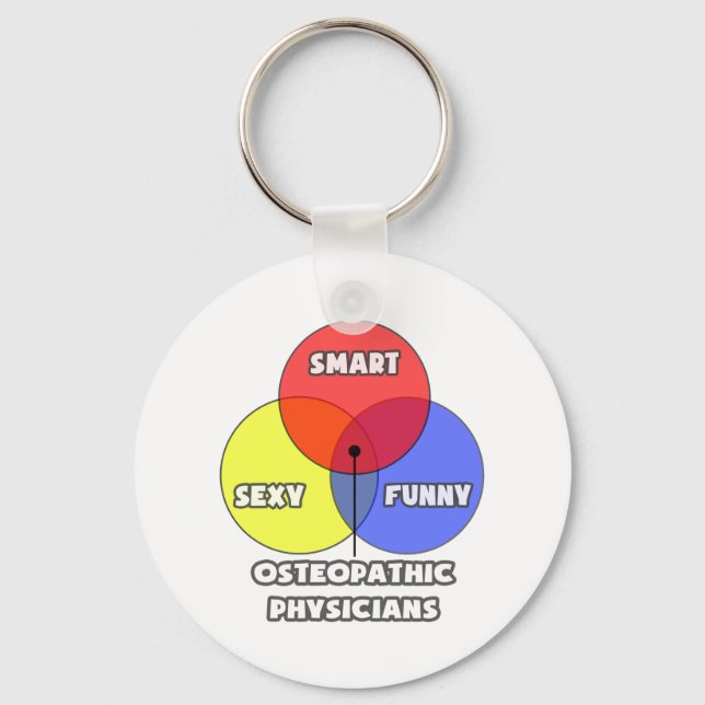 Venn Diagram .. Osteopathic Physicians Keychain (Front)