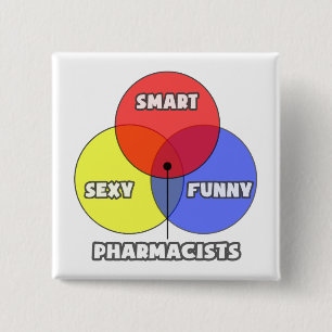 Venn Diagram .. Pharmacists Pinback Button
