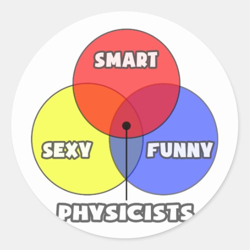 Venn Diagram  Physicists Classic Round Sticker