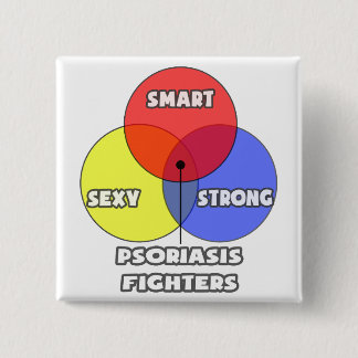 Venn Diagram .. Psoriasis Fighters Pinback Button