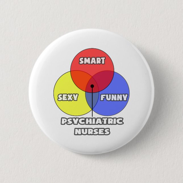 Venn Diagram .. Psychiatric Nurses Pinback Button (Front)