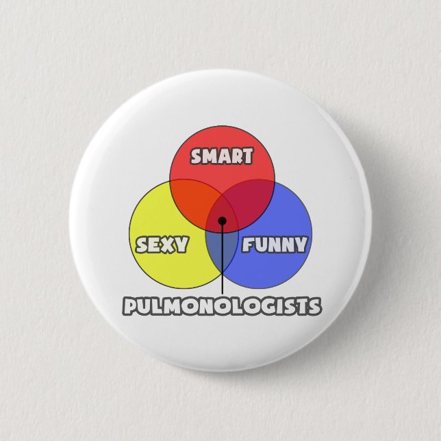 Venn Diagram .. Pulmonologists Pinback Button (Front)