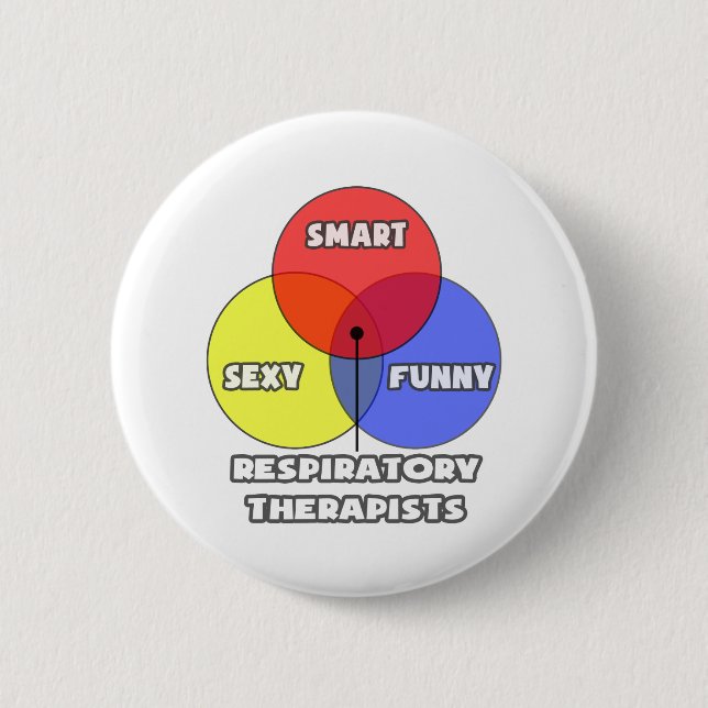 Venn Diagram .. Respiratory Therapists Pinback Button (Front)