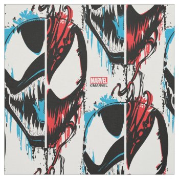 Venom And Carnage Split Inked Face Graphic Fabric by spidermanclassics at Zazzle