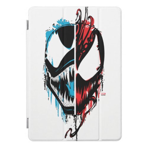 Venom and Carnage Split Inked Face Graphic iPad Pro Cover