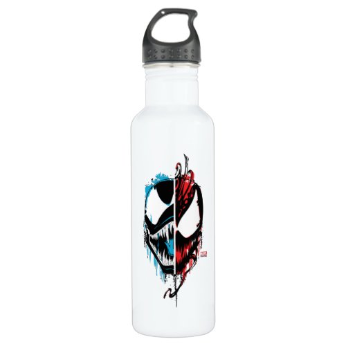 Venom and Carnage Split Inked Face Graphic Stainless Steel Water Bottle