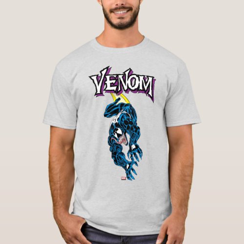 Venom Downward Leap Comic Panel T_Shirt