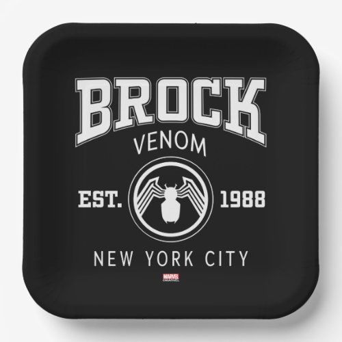 Venom Eddie Brock Collegiate Logo Paper Plates