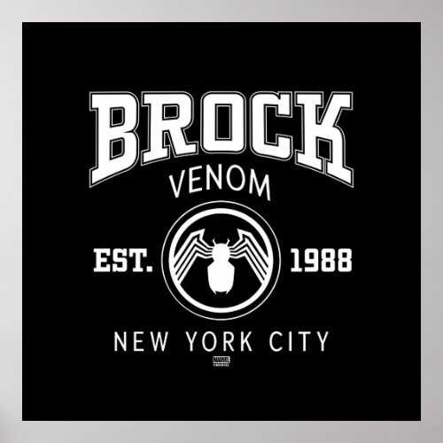 Venom Eddie Brock Collegiate Logo Poster