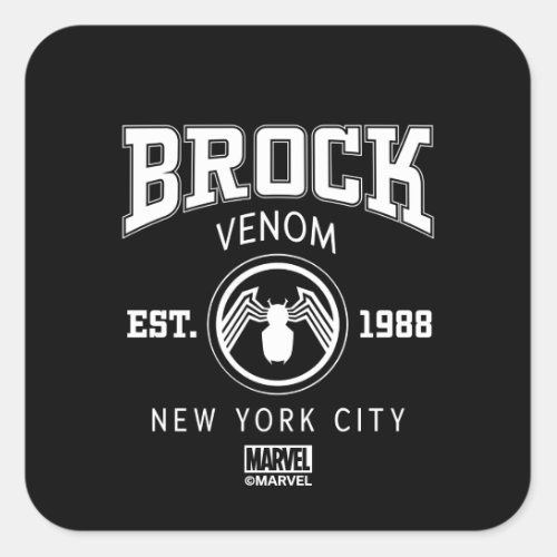 Venom Eddie Brock Collegiate Logo Square Sticker