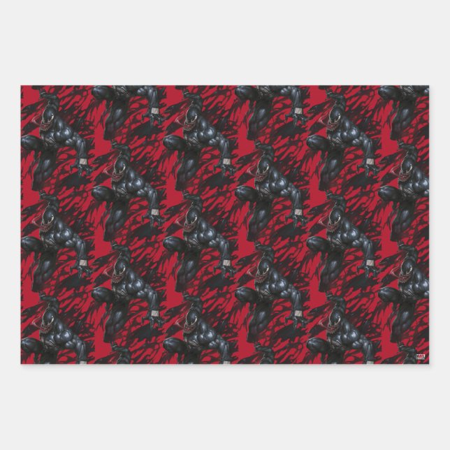 Venom Flow of Tendrils Wrapping Paper Sheets (Front)