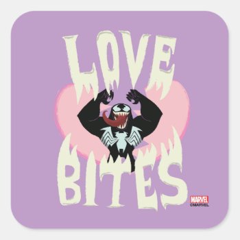 Venom - Love Bites Square Sticker by spidermanclassics at Zazzle