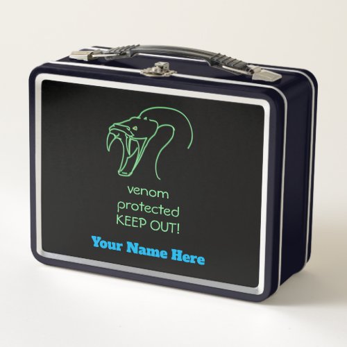Venom Protected KEEP OUT _ Snake Head and Fangs Metal Lunch Box