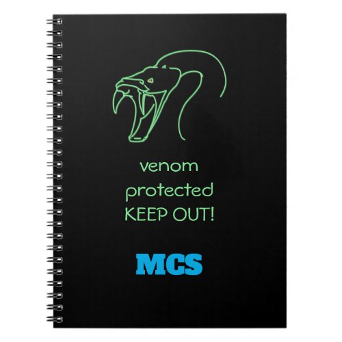 Venom Protected KEEP OUT _ Snake Head and Fangs Notebook
