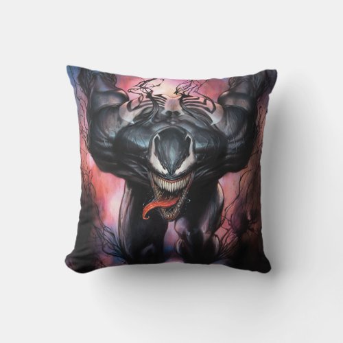Venom Tendril Watercolor Illustration Throw Pillow