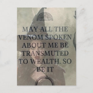 Venom to Wealth Witch Prayer  Postcard