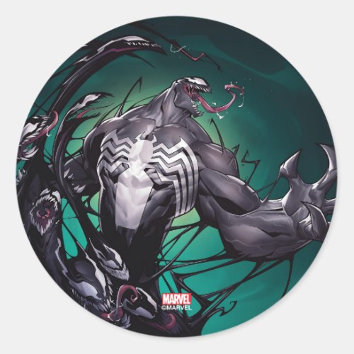 Venom Wave of Tendril Heads Classic Round Sticker