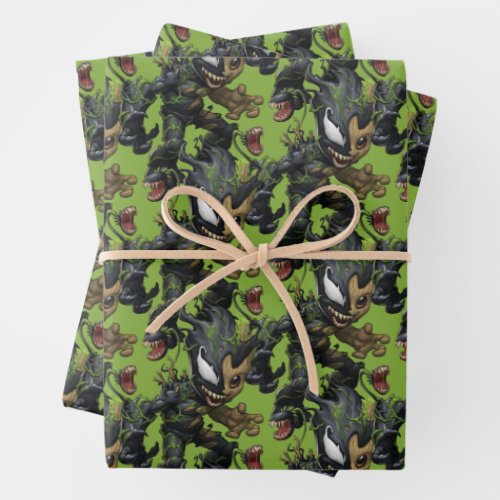 Venomized Baby Groot Wrapping Paper Sheets