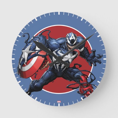Venomized Captain America Round Clock