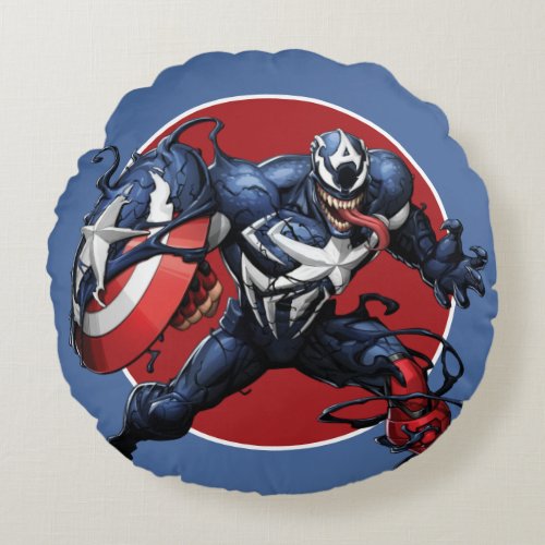 Venomized Captain America Round Pillow