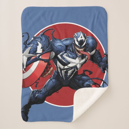 Venomized Captain America Sherpa Blanket