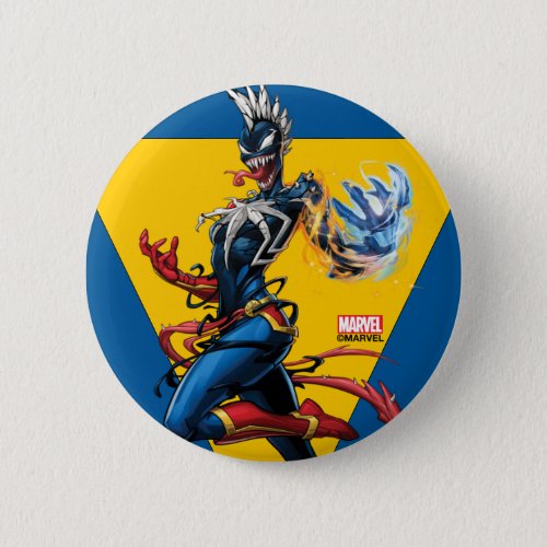 Venomized Captain Marvel Button